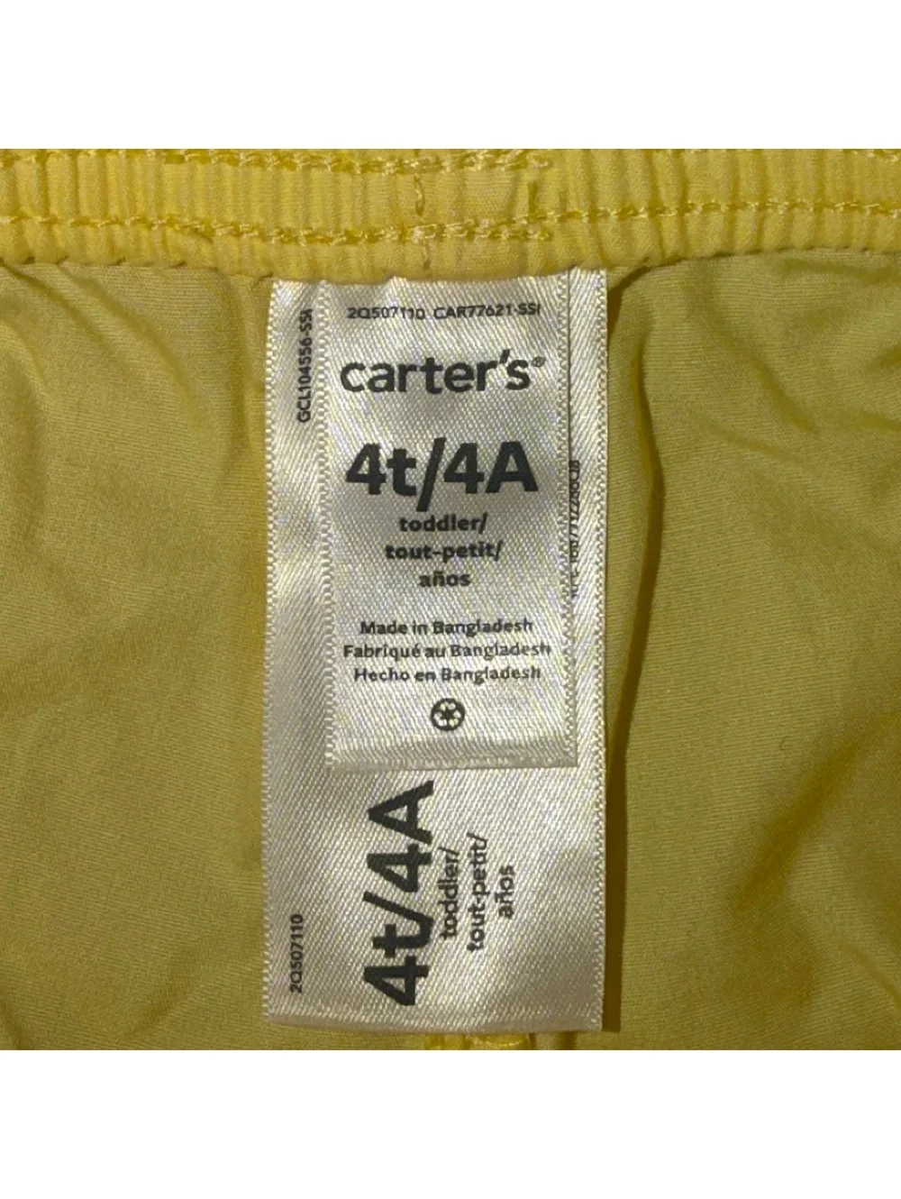 Carter’s Boys 4T Yellow Pull-On Bermuda Shorts